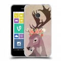 Дизайнерский пластиковый чехол для Nokia Lumia 530 Животные с цветами