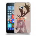Дизайнерский пластиковый чехол для Microsoft Lumia 640 Животные с цветами