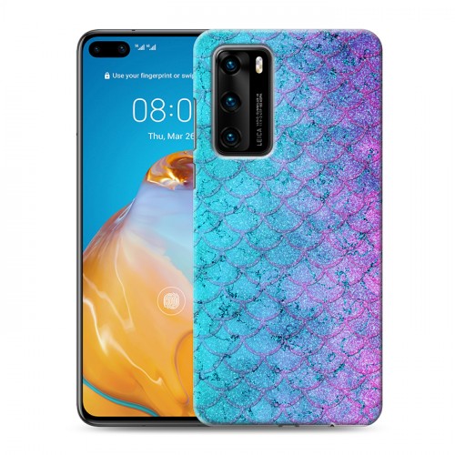 Дизайнерский пластиковый чехол для Huawei P40 Чешуя