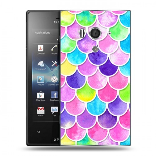 Дизайнерский пластиковый чехол для Sony Xperia acro S Чешуя