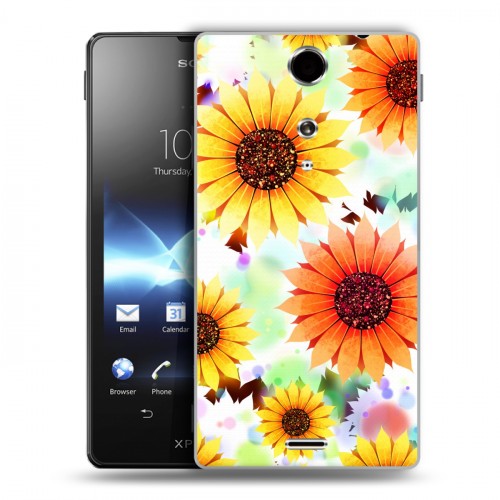 Дизайнерский пластиковый чехол для Sony Xperia TX Органические цветы