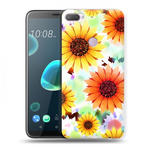 Дизайнерский силиконовый чехол для HTC Desire 12 Plus Органические цветы