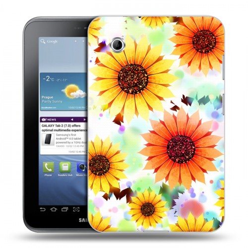 Дизайнерский силиконовый чехол для Samsung Galaxy Tab 2 7.0 Органические цветы