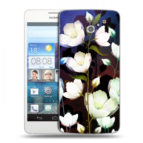 Дизайнерский пластиковый чехол для Huawei Ascend D2 Органические цветы