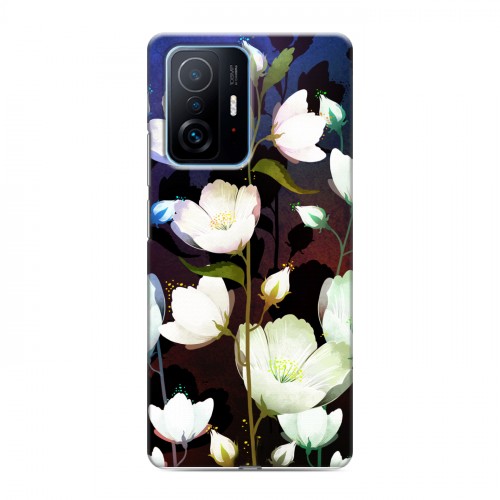 Дизайнерский силиконовый с усиленными углами чехол для Xiaomi 11T Органические цветы