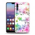 Дизайнерский силиконовый с усиленными углами чехол для Huawei P20 Pro Органические цветы