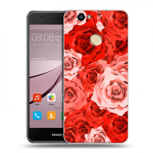 Дизайнерский силиконовый с усиленными углами чехол для Huawei Nova Органические цветы