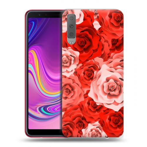 Дизайнерский силиконовый с усиленными углами чехол для Samsung Galaxy A7 (2018) Органические цветы