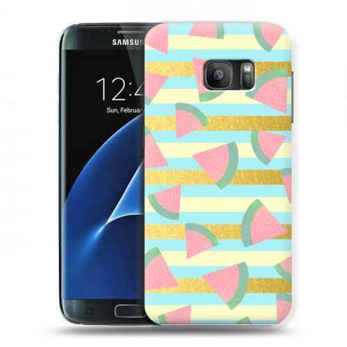 Дизайнерский силиконовый с усиленными углами чехол для Samsung Galaxy S7 Кусочки фруктов