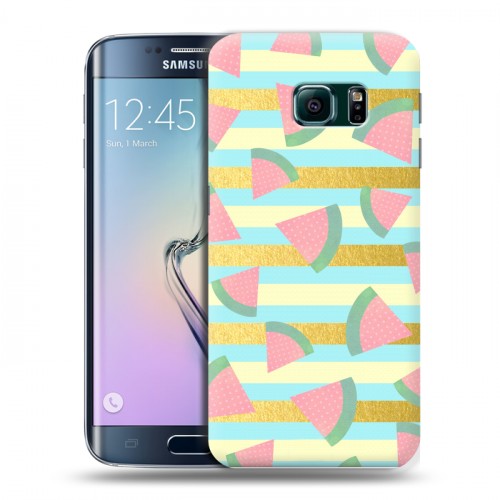 Дизайнерский пластиковый чехол для Samsung Galaxy S6 Edge Кусочки фруктов