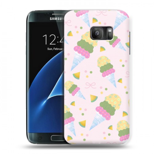 Дизайнерский силиконовый с усиленными углами чехол для Samsung Galaxy S7 Кусочки фруктов