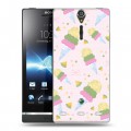 Дизайнерский пластиковый чехол для Sony Xperia S Кусочки фруктов