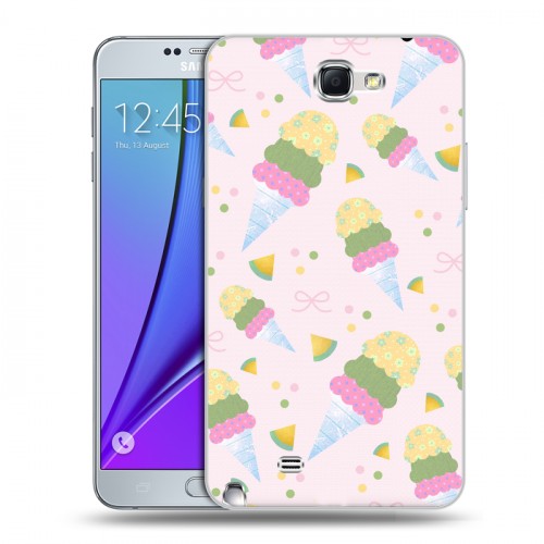 Дизайнерский пластиковый чехол для Samsung Galaxy Note 2 Кусочки фруктов