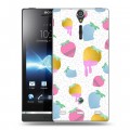 Дизайнерский пластиковый чехол для Sony Xperia S Кусочки фруктов