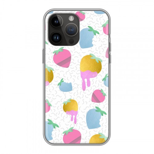 Дизайнерский силиконовый чехол для Iphone 14 Pro Max Кусочки фруктов
