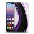 Дизайнерский силиконовый с усиленными углами чехол для Huawei P20 Pro Цветные агаты