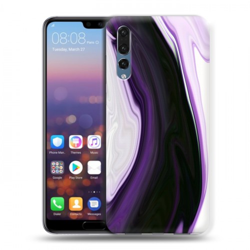 Дизайнерский силиконовый с усиленными углами чехол для Huawei P20 Pro Цветные агаты