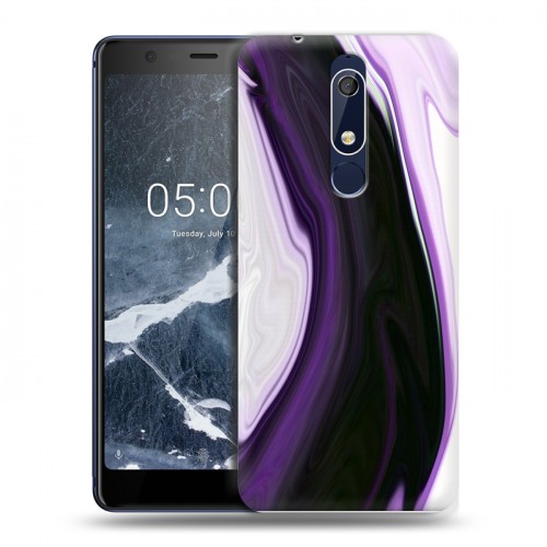 Дизайнерский пластиковый чехол для Nokia 5.1 Цветные агаты