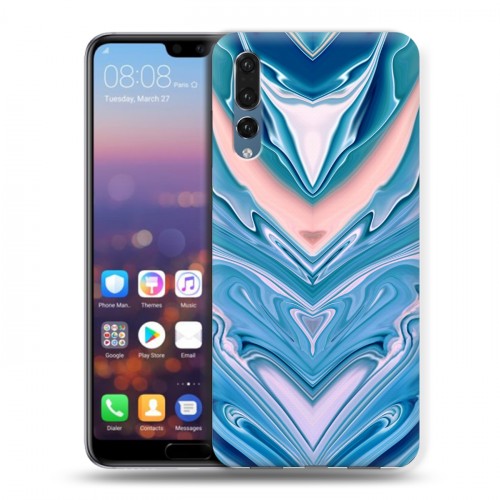 Дизайнерский силиконовый с усиленными углами чехол для Huawei P20 Pro Цветные агаты