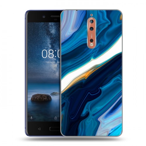 Дизайнерский пластиковый чехол для Nokia 8 Цветные агаты