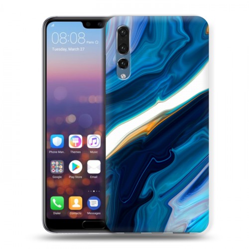 Дизайнерский силиконовый с усиленными углами чехол для Huawei P20 Pro Цветные агаты