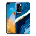 Дизайнерский силиконовый с усиленными углами чехол для Huawei P40 Цветные агаты