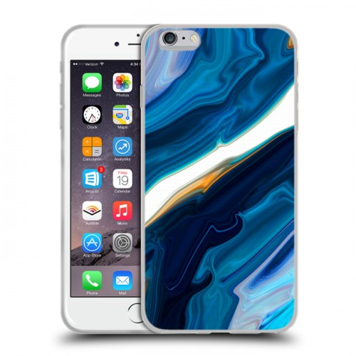 Дизайнерский силиконовый чехол для Iphone 6 Plus/6s Plus Цветные агаты