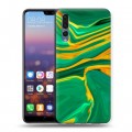 Дизайнерский силиконовый с усиленными углами чехол для Huawei P20 Pro Цветные агаты