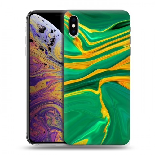 Дизайнерский силиконовый чехол для Iphone Xs Max Цветные агаты