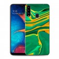 Дизайнерский пластиковый чехол для Samsung Galaxy A20s Цветные агаты