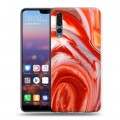 Дизайнерский силиконовый с усиленными углами чехол для Huawei P20 Pro Цветные агаты