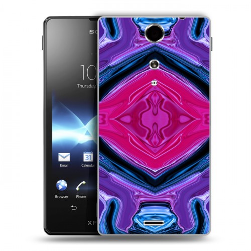 Дизайнерский пластиковый чехол для Sony Xperia TX Цветные агаты