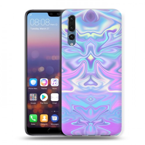 Дизайнерский силиконовый с усиленными углами чехол для Huawei P20 Pro Цветные агаты