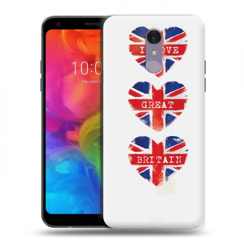 Дизайнерский пластиковый чехол для LG Q7 British love