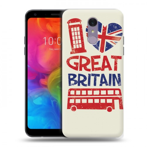 Дизайнерский пластиковый чехол для LG Q7 British love