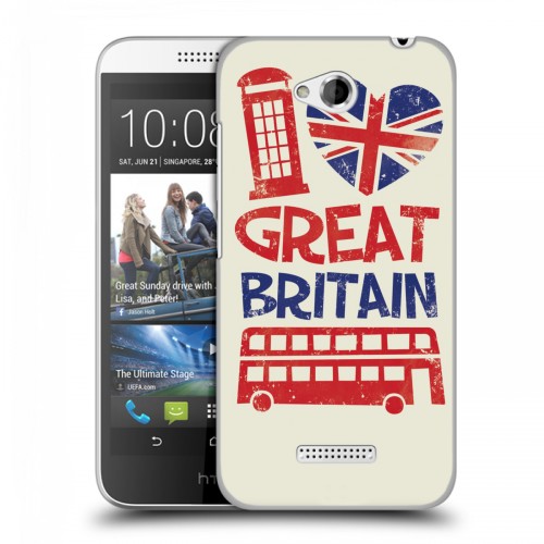 Дизайнерский пластиковый чехол для HTC Desire 616 British love