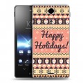 Дизайнерский пластиковый чехол для Sony Xperia TX Рождественный ацтек