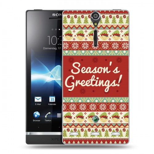 Дизайнерский пластиковый чехол для Sony Xperia S Рождественный ацтек