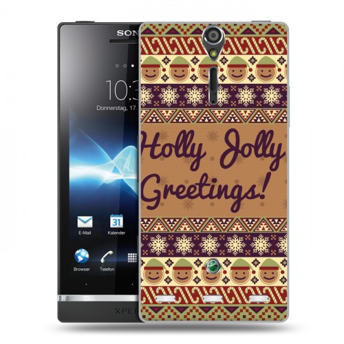 Дизайнерский пластиковый чехол для Sony Xperia S Рождественный ацтек