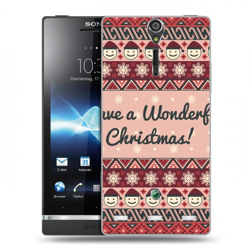 Дизайнерский пластиковый чехол для Sony Xperia S Рождественный ацтек