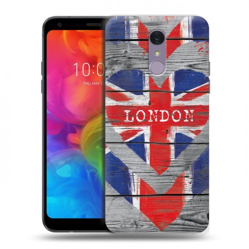 Дизайнерский пластиковый чехол для LG Q7 British love