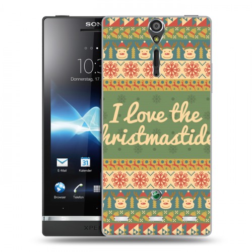 Дизайнерский пластиковый чехол для Sony Xperia S Рождественный ацтек