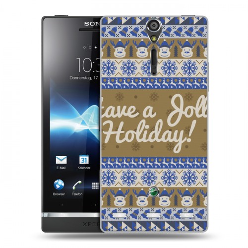 Дизайнерский пластиковый чехол для Sony Xperia S Рождественный ацтек