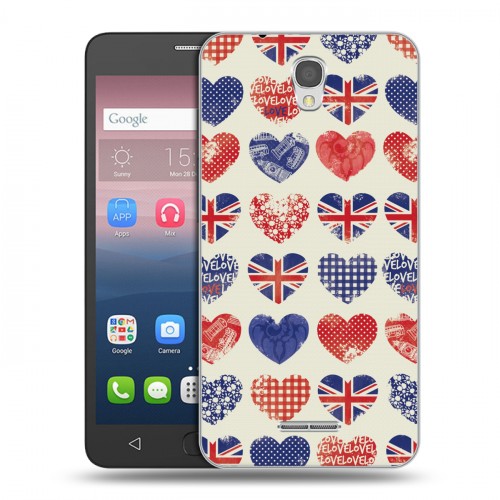 Дизайнерский силиконовый чехол для Alcatel Pop 4 British love