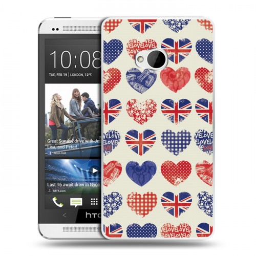 Дизайнерский пластиковый чехол для HTC One (M7) Dual SIM British love