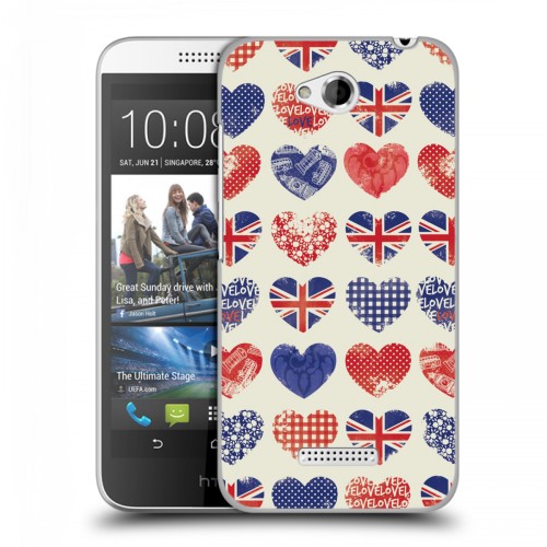 Дизайнерский пластиковый чехол для HTC Desire 616 British love