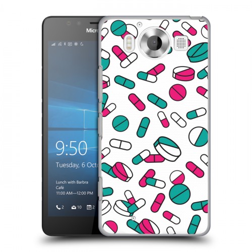 Дизайнерский пластиковый чехол для Microsoft Lumia 950 Разноцветные таблетки