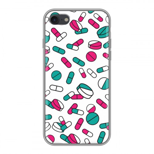 Дизайнерский силиконовый с усиленными углами чехол для Iphone 7 Разноцветные таблетки