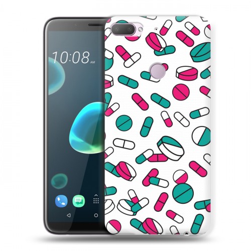 Дизайнерский пластиковый чехол для HTC Desire 12 Plus Разноцветные таблетки