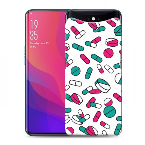 Дизайнерский силиконовый чехол для OPPO Find X Разноцветные таблетки